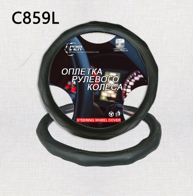 Оплетка на руль C2R  (черная) экокожа C859-3XL 50 см