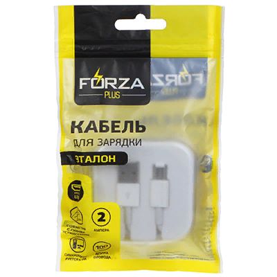 Кабель USB-Type-C ЭТАЛОН, 1м 2А,коннект с ПК, в пласт.боксе  FORZA