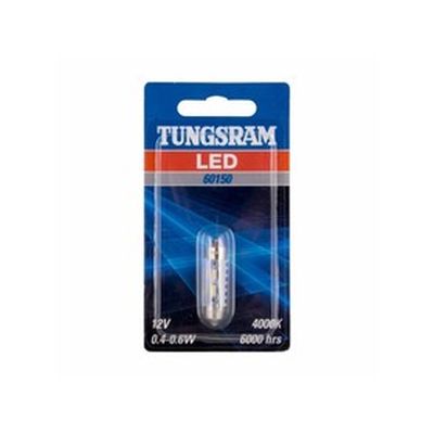 Светодиод C5 12V 41мм  LED 0,5W 4000К в блистере SV8.5-8 60лм TUNGSRAM