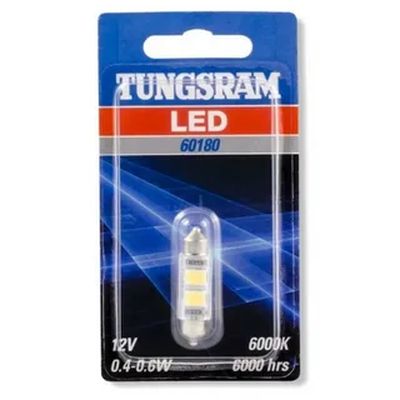 Светодиод C5 12V 41мм LED 0,5W 6000K в блистере SV8.5-8 60лм TUNGSRAM