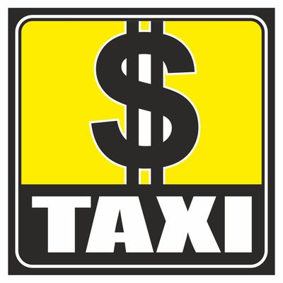 Наклейка  желтый квадрат TAXI