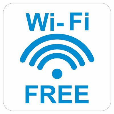 Наклейка Знак  В салоне работает WiFi, самоклеющийся